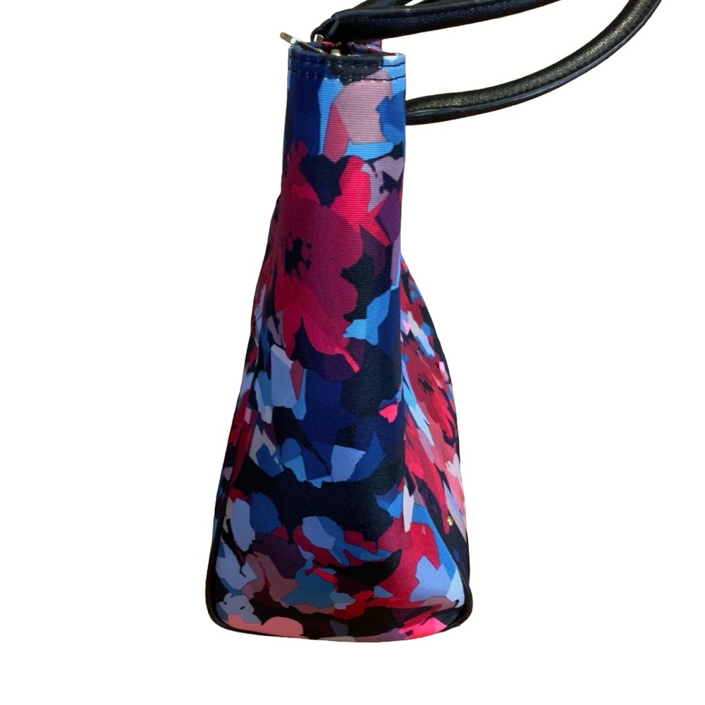 NINE WEST "ARIEANA" MULTI COLOR FLORAL CANVAS LAPTOP/TOTE WEEKENDER TRAVEL BAG - Picture 5 of 11